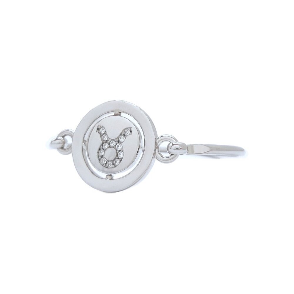 Carolee Taurus Zodiac Sign Silver Tone Double Sided Charm Bangle Bracelet